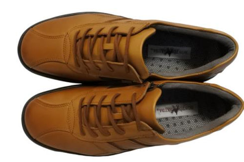 【HONTONIRAKUDA 330 キャメル】ファスナー付きカジュアルウォーキングシューズ